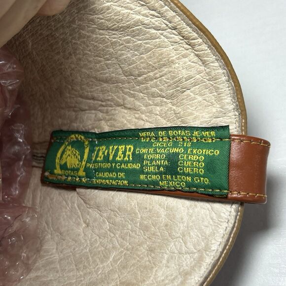 Vintage JE-VER COWBOY Boots Brown Ostrich Leather Men’s Size 10.5 Western Mexico - Picture 8 of 11